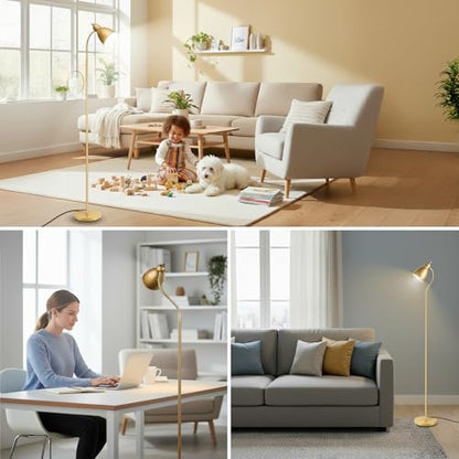LALISU Floor Lamp, Industrial Floor Lamps for Living Rooms & Bedrooms - color: All Gold