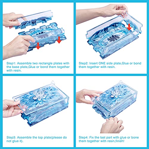 Resin Rectangle Box Mold for Dominoes, Epoxy Silicone Container with Lid