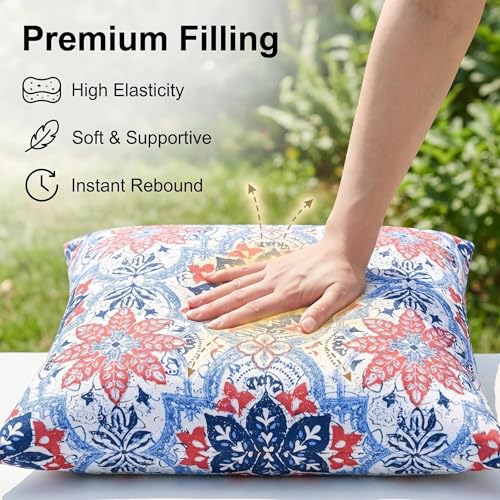 JMGBird Outdoor Throw Pillow Outdoor Patio Pillows for Couch - color: Clark Blue
