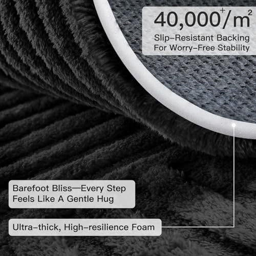 Sour Lemon Area Rugs 9x12 Living Room Bedroom, Black Rug Large Carpet - color: Black, size: 9' x 12' (Rectangular)