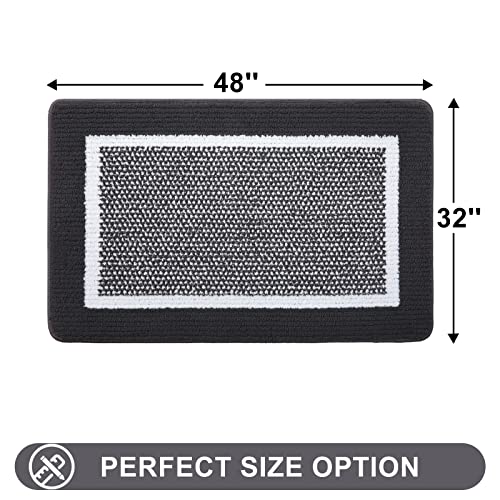 Colorxy Indoor Door Mat, Non-Slip Absorbent Resist Dirt Entrance Mat, Sturdy Low-Profile Inside Floor Carpet Mats, Washable Front Entry Doormats for Entryway, 48''x32'', Dark Grey - color: Dark Grey, size: 48''x32''