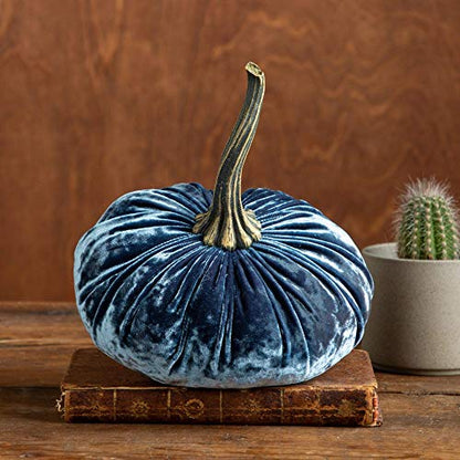 Your Heart's Content Luxe Indigo 6.25 inch Velvet Pumpkin (Luxe Indigo) - color: Luxe Indigo