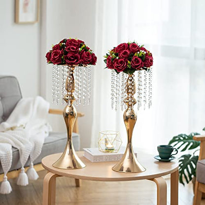 Flower Centerpieces for Wedding Tables: Burgundy, 2 Packs - color: Burgundy
