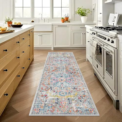 Pauwer Hallway Runner Rug 2x6, Washable Non Slip Kitchen Runner, Grey Multi - color: Grey Multi, size: 2' x 6' (Runner)