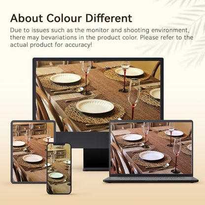AHHFSMEI Paper Braided Round Placemats Set of 12 Natural Non-Slip Heat Resistant Table Mats for Dining Tables Woven Indoor & Outdoor Place mats(Brown,12) - color: Brown