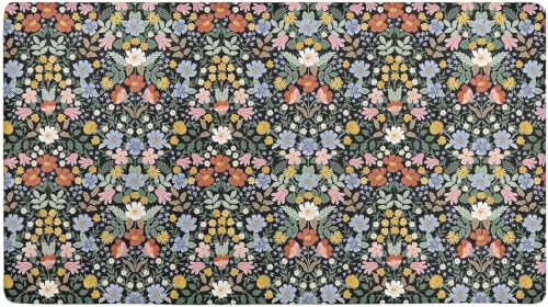 Kitchen Floor Mat 36x20in Waterproof Anti-Fatigue Kitchen Mats - color: Black Flower Clusters