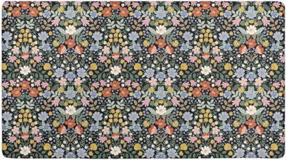 Kitchen Floor Mat 36x20in Waterproof Anti-Fatigue Kitchen Mats - color: Black Flower Clusters