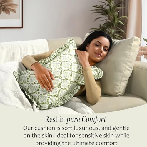 CPC Fern Regal Block Print Ruffle Sham Pillow Cover 12x20 Inch, Pack of 1 - color: Fern Regal, size: 20" x 12" (Pack of 1)