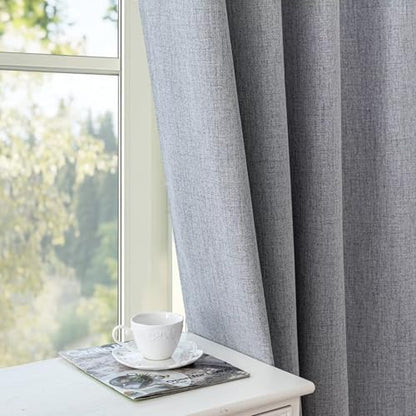 100% Blackout Curtain 84 inch Length Faux Linen (W100 x L84, Beige) - color: Beige, size: 100"W x 84"L (Pack of 1)