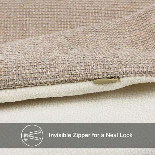 Oatmeal & Cream 14x20 Inch Pillow Covers Set of 2 - color: Oatmeal,cream, size: 20" x 14" (Pack of 2)