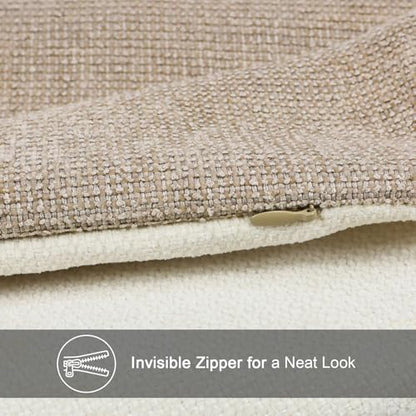 Oatmeal & Cream 14x20 Inch Pillow Covers Set of 2 - color: Oatmeal,cream, size: 20" x 14" (Pack of 2)