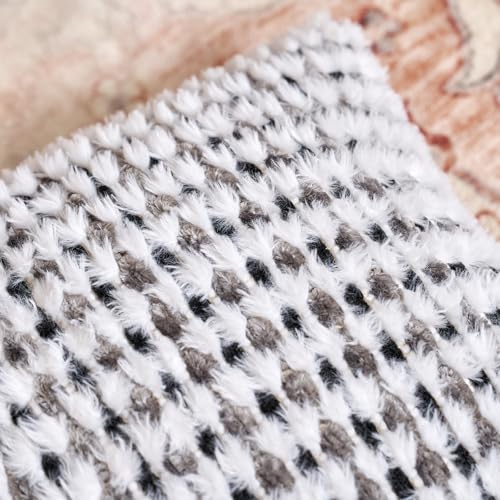Aeckself Boho Chenille Tufted Pillow Cover 12x20 Inch, Rectangle Decorative Lumbar Throw Pillow Cover Neutral Pillowcase for Couch Bedroom Living Room, Black Gray - color: Black Gray, size: 20" x 12" (Pack of 1)