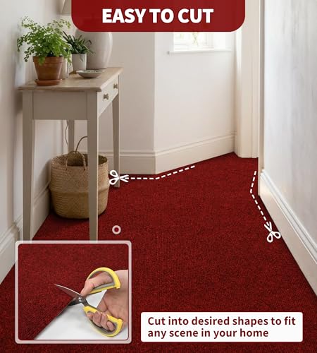 jxgzyy 2'11" x 4'11" Red Entry Rug with Scraper Pile - color: Dark Red, size: 2'11" x 4'11" (Rectangular)