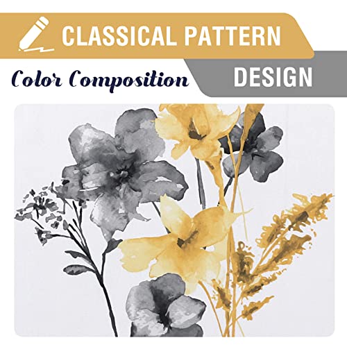 H.VERSAILTEX 100% Blackout Curtains 84 Inches for Bedroom, Grey/Yellow - color: Grey/Yellow, size: 52"W x 84"L (Pack of 2)