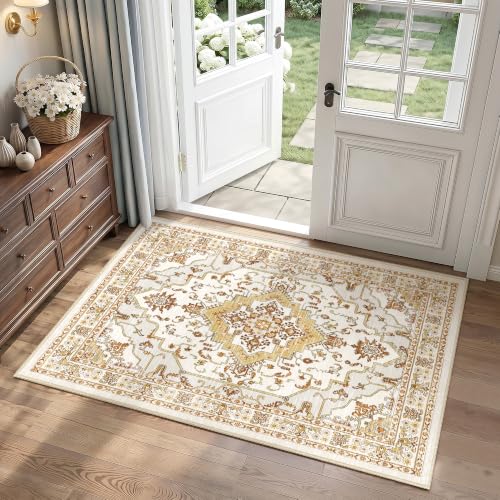 Arenarug 2x3 Washable Entryway Rug, Khaki Rusty Yellow - color: Khaki Rusty Yellow, size: 2' x 3' (Rectangular)
