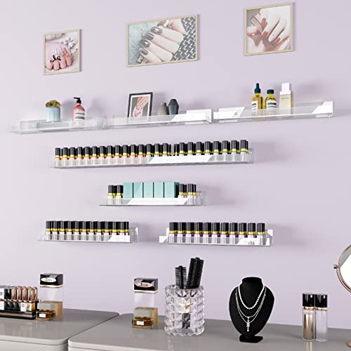 4 Pack 15 Inch Clear Acrylic Floating Wall Shelves, Kids Bookshel - color: 15in-clear