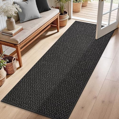 COSY HOMEER Hallway Runner Rugs Non-Slip Washable 2'x6' Black - color: Black, size: 2' x 6'