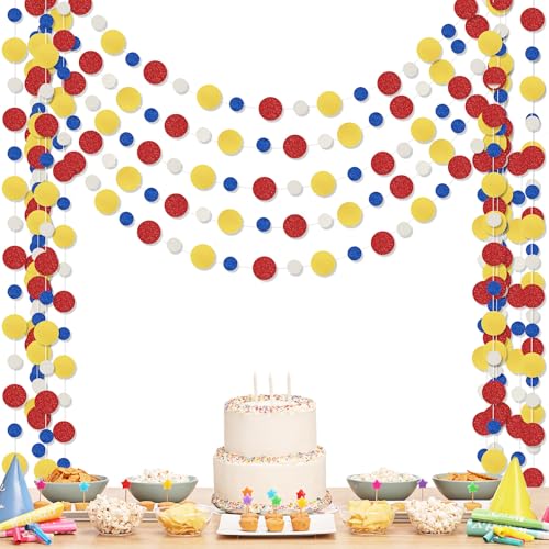 Outus 5 Pieces Dot Garland Banner Hanging, Red,Blue,Yellow - color: Red,blue,yellow