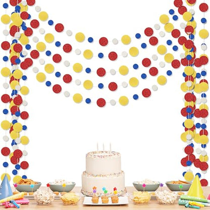 Outus 5 Pieces Dot Garland Banner Hanging, Red,Blue,Yellow - color: Red,blue,yellow