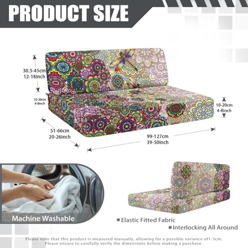 Bohon Mandala Dragonfly Print RV Dinette Cushion Covers 2 Pcs Comfortable Camper Cushion Slipcover Stretchable Loveseat Sofa Chair Cover Furniture Protector for RV Camper Car Bench - color: Bohon Mandala Dragonfly
