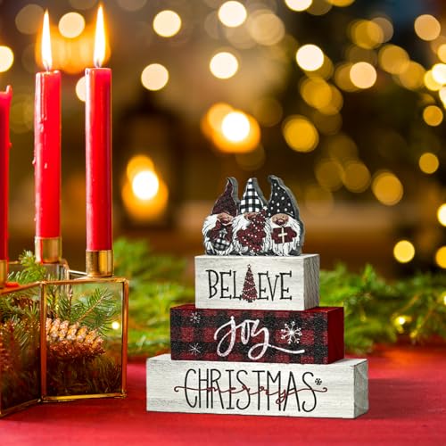 Smile Christmas Wooden Sign Tabletop Decor Gnome Believe Joy - style: Gnome