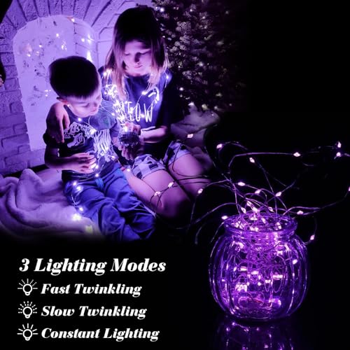 ZGWJ 12 Pack Purple Fairy Lights, Mini String Lights - color: Purple, size: 12P