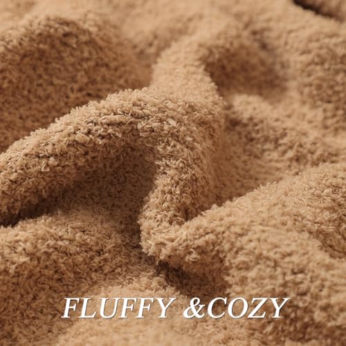 bearberry Knit Throw Blanket 60x80 Camel Super Soft Plush for Couch - color: Camel, size: Twin(60″x80″)