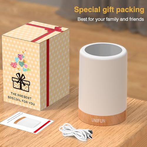 UNIFUN Baby Nursery Night Light Touch RGB Dimmable Bedside Table Lamp - size: Taller Size