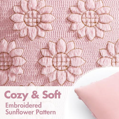 Spring Pillow Covers Sunflower 18x18 Set of 2 Pink - color: Pink, size: 18" x 18" (Pack of 2)