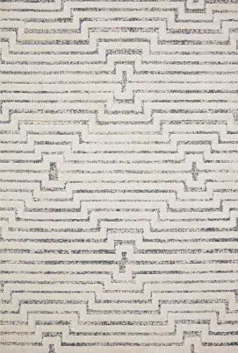 Loloi Hagen White/Sky 5'-3" x 7'-8" Area Rug - color: White / Sky, size: 5'3" x 7'8" (Rectangular)