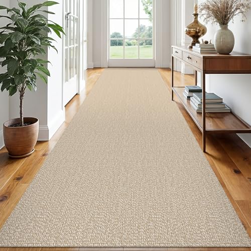 EARTHALL Washable Runner Rug, Non Slip Hallway Runner, 3x16 Ft, Sand/Beige - color: Sand/Beige, size: 3' x 16' (Rectangular)