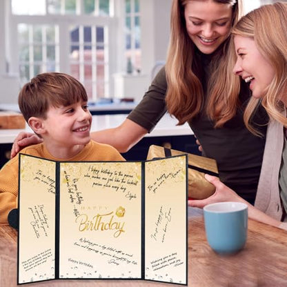 Crenics Black and Gold Birthday Guest Sign in Book Alternative 18" x 12" - color: Black and Gold