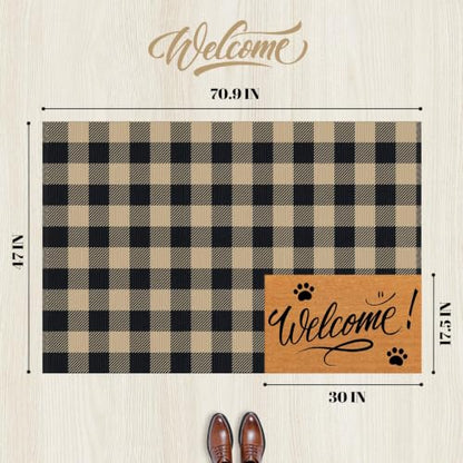 Outdoor Rugs, Brown and Black Area Rug Checkered 4’x 6’ - color: Brown & Black, size: 4' x 6' (Rectangular)