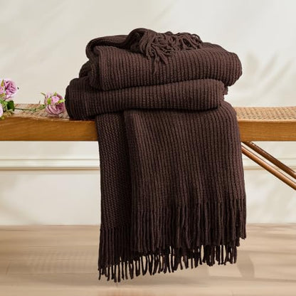 inhand Chenille Taupe Brown Throw Blanket for Couch Bed,50"x60" - color: Taupe Brown, size: 50"x60"
