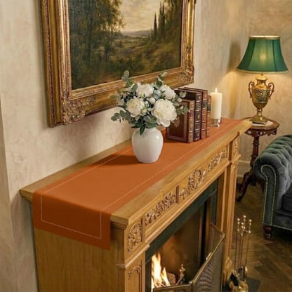 Signature Linen™ by D'Moksha, 100% Pure Linen Rust Table Runner 14 x 60 in - color: Rust, size: 14 X 60 Inch