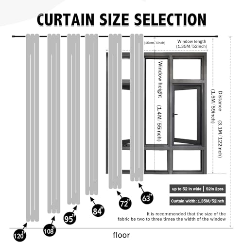 indistar Home Blackout Curtains Double Layer Solid Sheer Grommet Top Window Curtain Panel Pair, 52Wx63L,Greyish White - color: Greyish White, size: 52"W x 63"L (Pack of 2)