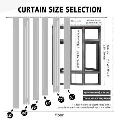 indistar Home Blackout Curtains Double Layer Solid Sheer Grommet Top Window Curtain Panel Pair, 52Wx63L,Greyish White - color: Greyish White, size: 52"W x 63"L (Pack of 2)