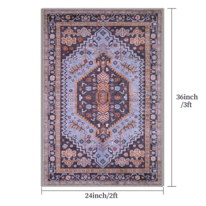 Ciicool 2x3ft Small Area Rug,Washable Boho Thin Mat for Entryway Kitchen - color: Purple/Multi, size: 2' X 3' (Rectangular)