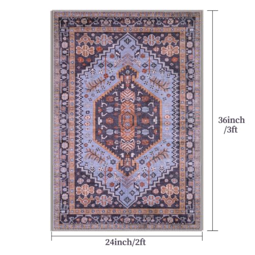 Ciicool 2x3ft Small Area Rug,Washable Boho Thin Mat for Entryway Kitchen - color: Purple/Multi, size: 2' X 3' (Rectangular)