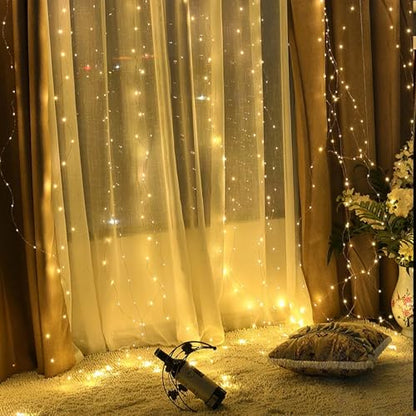 Vigdur Led Curtain String Lights, 8FT 210 Warm LEDs Christmas Fairy Lights - color: 1 Pack