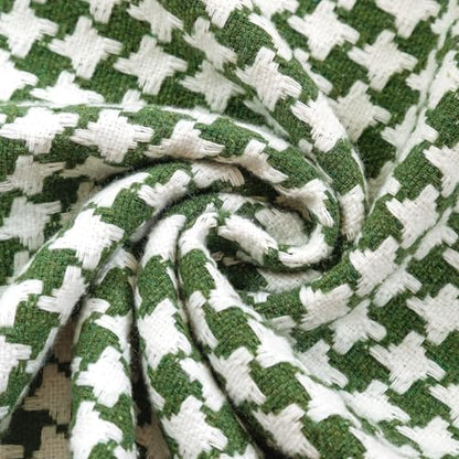 Chenille Houndstooth Pillow Covers 12x20, Set of 2, Green and White - size: 20" x 12" (Pack of 2)