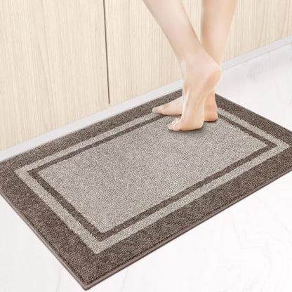 Kitchen Rugs 24" x 36", Non-Slip Kitchen Mats, Beige & Grayish Brown - color: Beige & Grayish Brown, size: 24" X 36"