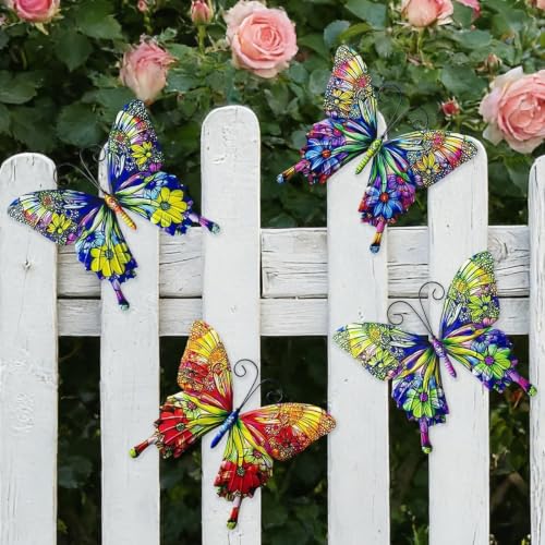 RLPZDWH Metal Butterfly Wall Decor, 4 Pack