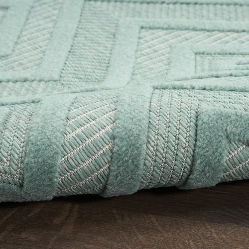 Nourison Home Versatile Aqua Teal 6' x 9' Area Rug - Easy Clean, Non Shedding, Bed Room, Living Room, Dining Room, Kitchen (6' x 9') - color: Aqua Teal, size: 6' x 9' (Rectangular)