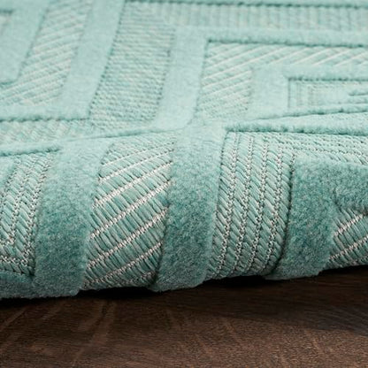 Nourison Home Versatile Aqua Teal 7' x 10' Area Rug - Easy Clean, Non Shedding, Bed Room, Living Room, Dining Room, Kitchen (7' x 10') - color: Aqua Teal, size: 7' x 10' (Rectangular)