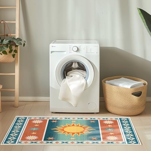 Sun Rug 2x3 for Entryway Boho Southwestern Machine Washable Rugs - color: Sun, size: 2' x 3' (Rectangular)