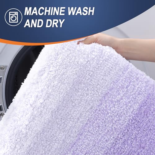 OLANLY Small Bathroom Rugs 24x16, Extra Soft Absorbent Microfiber Bath Rugs - color: Light Purple, size: 24" X 16"