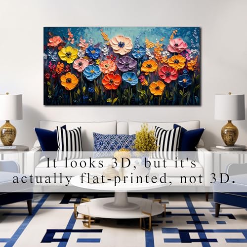 Flower Wall Decor for Bedroom Teen Girl Colorful Paintings for Wall - color: Colorful, size: 48"L x 24"W