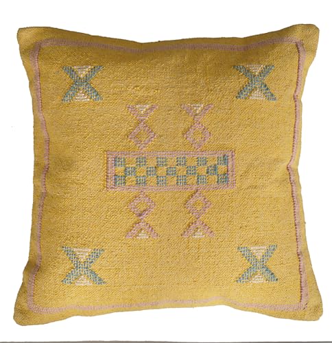 Indian Cotton Cushion Cover Sabra Kilim Pillow Cover Designer Decorative Sofa 18x18 Inche Handwoven Cushion Case for Farmhouse Home Decor Spring Decorative Pillow (Pattern 21) - color: Pattern 21