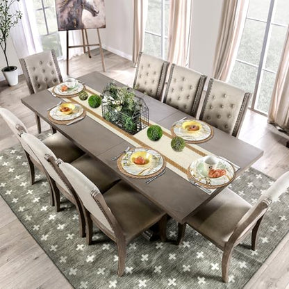 Round Woven Placemats Set of 6, with 72 Inches Long Farmhouse Macrame Table Runner Burlap Cotton Linen Table Runners Chargers for Dinner Plates, Beige & Brown - color: Beige & Brown, size: 12 x 72 Inches, 6Pcs Round